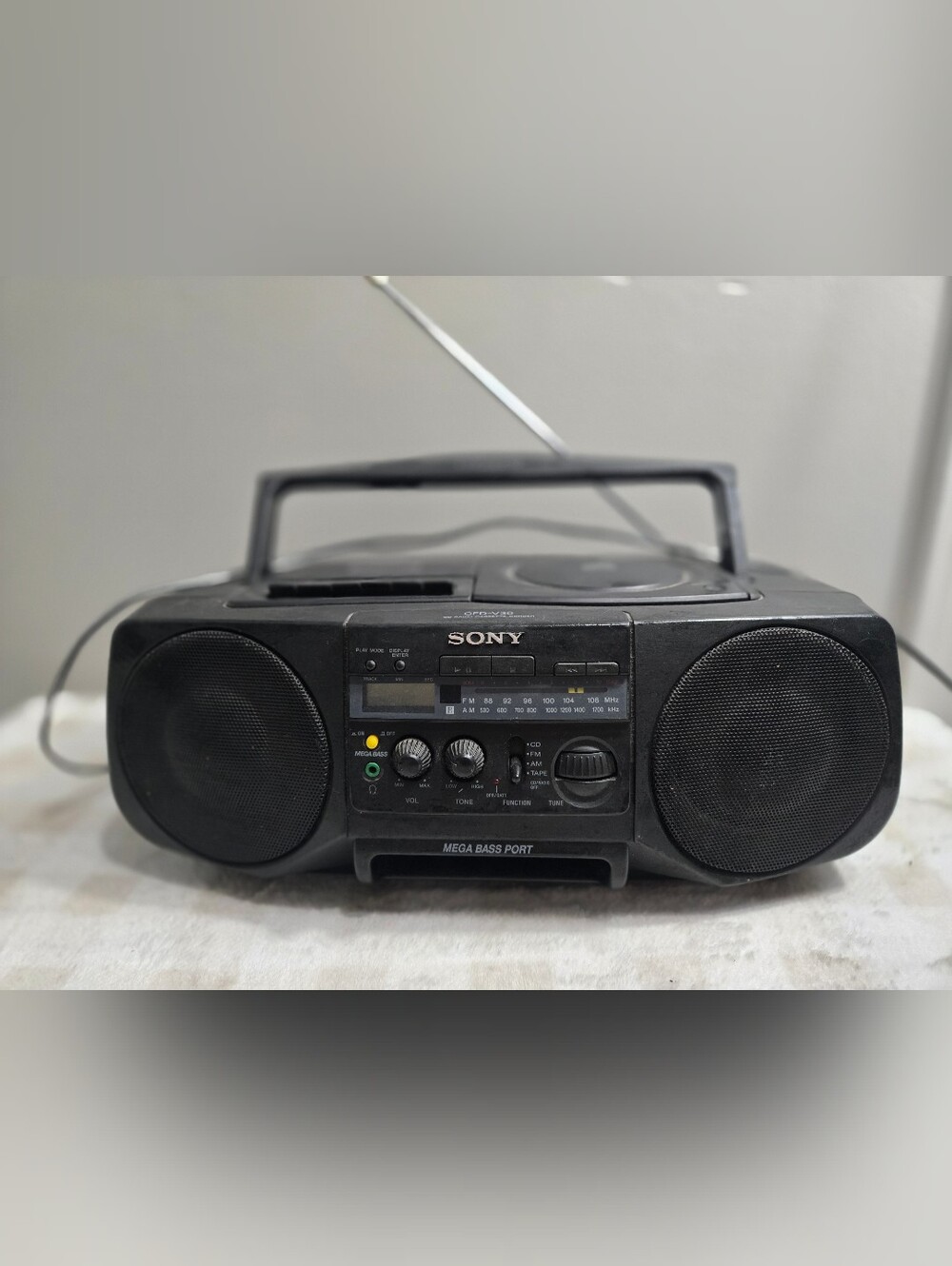 Sony Black Portable Boombox Radio with Mega Bass